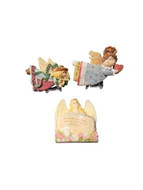 3 Angel Vintage Refrigerator Magnets
